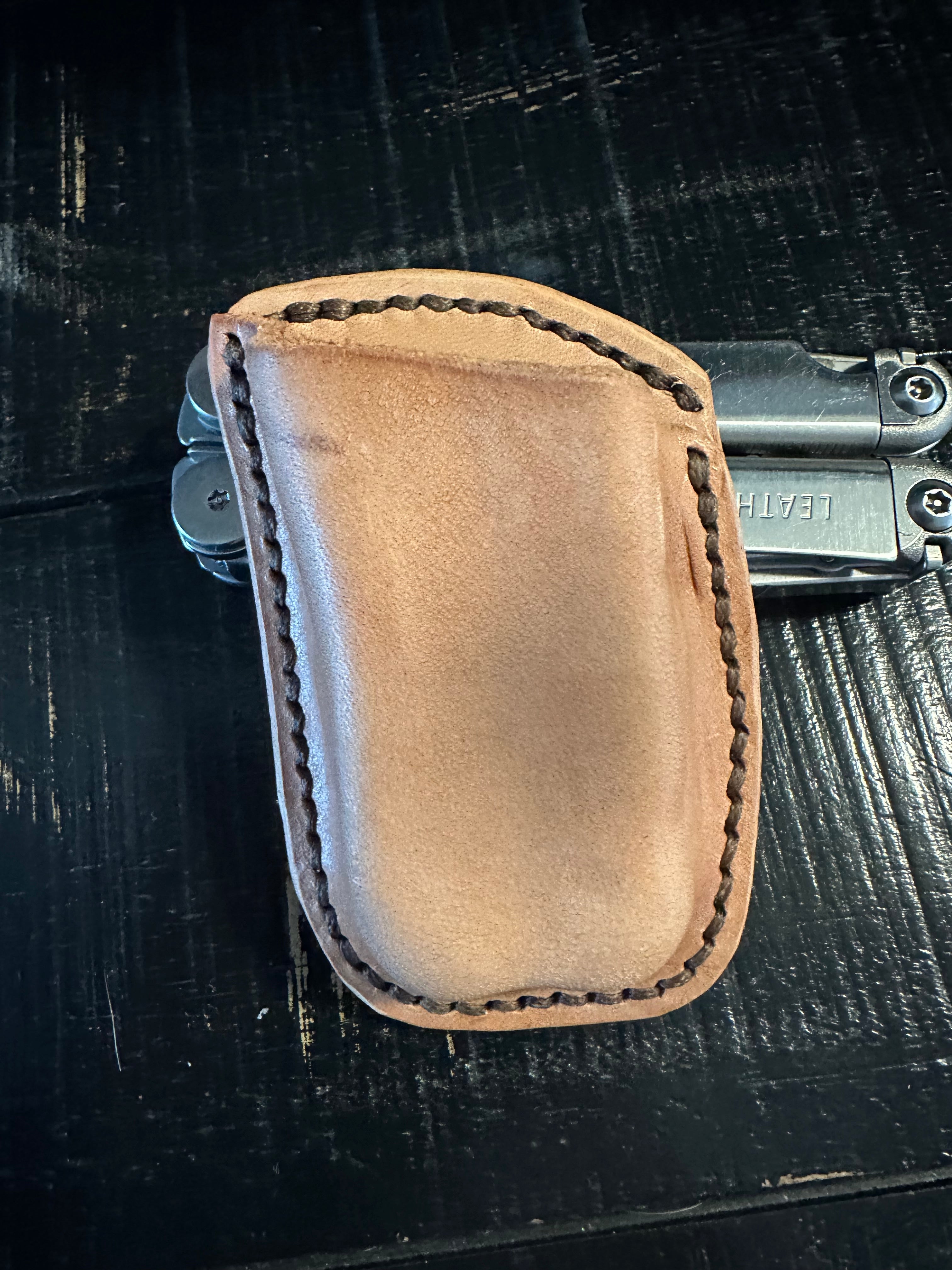 Hand-Stitched Leatherman Wave Belt Sheath